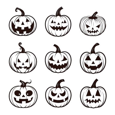 Premium Vector Happy Halloween Silhouette Set Collection Of Halloween