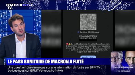 Le Qr Code Du Pass Sanitaire D Emmanuel Macron A Fuit En Ligne Vid O