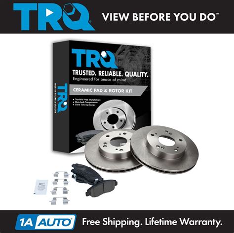 Trq Front Premium Posi Ceramic Brake Pad Rotor Left Right Kit For