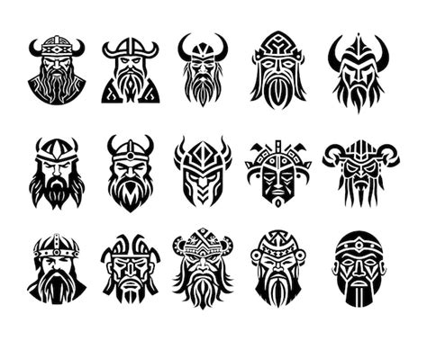 Cole O De Design De Ilustra O De Cabe A Viking Vetor Premium