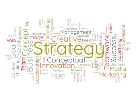 Conceito de fundo de nuvem de palavras para estratégia ilustração