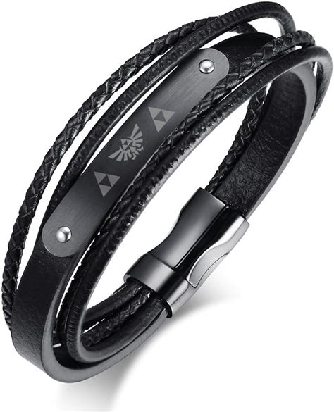 Vnox Pulsera Cuero Trenzado De Acero Inoxidable Para Hombres Lengend De