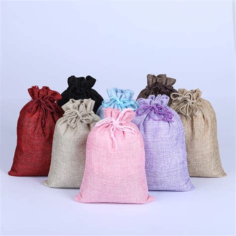 Bolsa De Arpillera Natural Con Cord N Bolsas De Regalo De Yute Embalaje