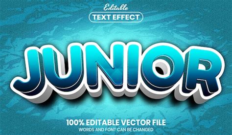 Premium Vector Junior Text Font Style Editable Text Effect