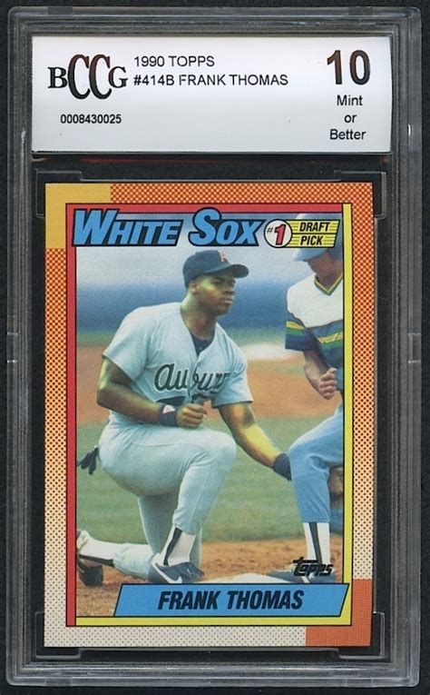 Frank Thomas 1990 Topps 414b Rc Bccg 10 Pristine Auction