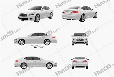 Infiniti M 2014 Blueprint Template - 3DModels.org