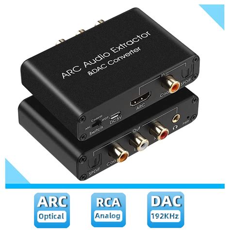 Convertisseur Hdmi Adaptateur Audio Dac Arc L R Coaxial Spdif Jack