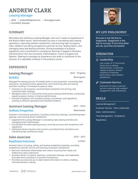 3 Successful Leasing Manager Resume Examples And Writing Tips For 2024