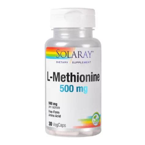 L Methionine 500 Mg 30 Capsule Solaray Secom La 56 48Lei Nutriplantmed Ro