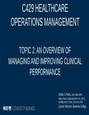 C Topic Managing And Improving Clinical Performance Parks Pptx