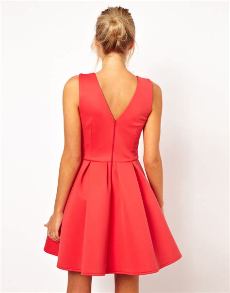 Pretties Closet Asos Structured Skater Dress In Bonded Fabric