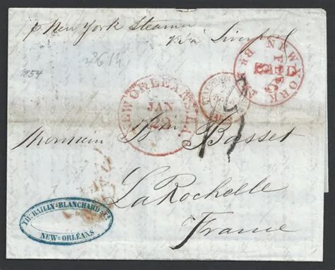 Us Letter From New Orleans To France Via Liverpool Unpaid Eur