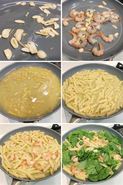 Garlic Shrimp And Spinach One Pan Pasta