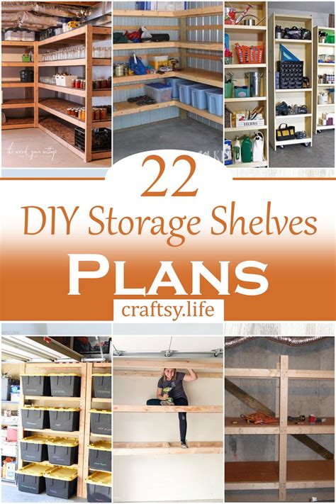 22 DIY Storage Shelves ( Free Plans ) - Craftsy