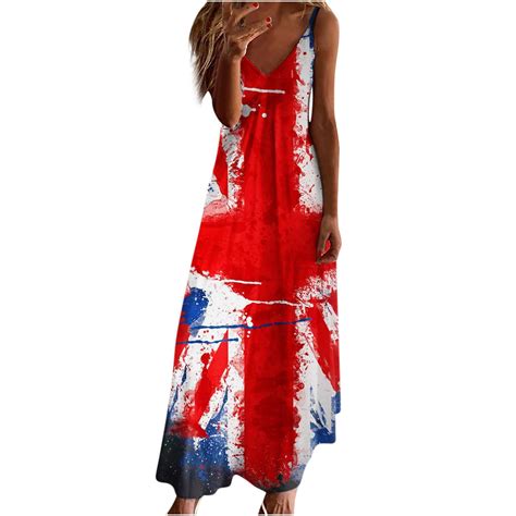 Summer Dresses For Women Sun Dresses Women Boho Dress Independence Day