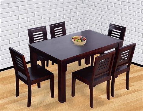 Buy MODWAY Sheesham Wood 6 Seater Dining Table Set With 6 Chairs For