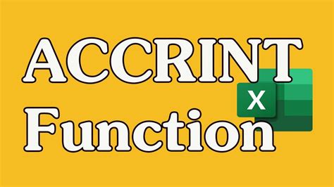 How To Use The ACCRINT Function In Excel YouTube