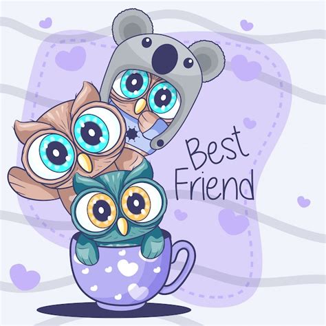 Premium Vector | Greeting card with cute cartoon.