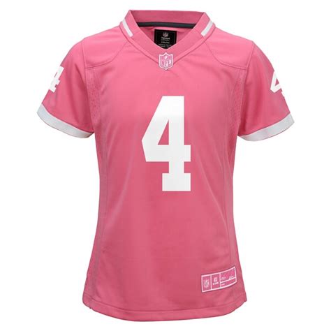 Girls Youth Oakland Raiders Derek Carr Pink Bubble Gum Jersey