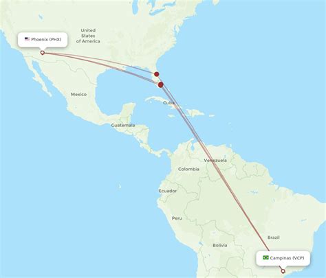 All Flight Routes From Phoenix To Campinas Phx To Vcp Flight Routes