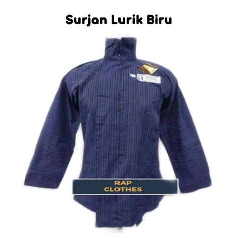 Jual Baju Lurik Biru Jawa Halus Surjan Lurik Kecil Biru Baju Surjan