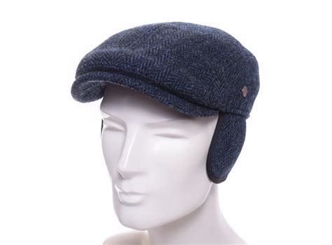 Hut M Hlenbeck Shop Balke Flatcap Harris Tweed Herringbone Blau