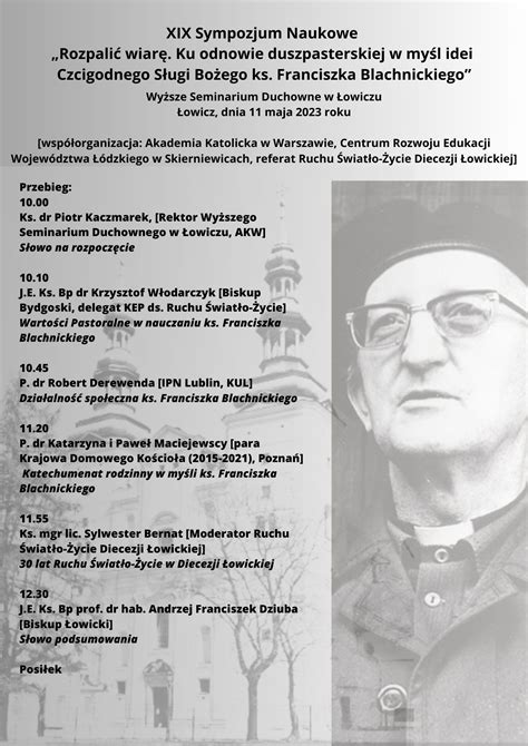 Zaproszenie na XIX Sympozjum Naukowe 11 05 2023 Oaza Łowicz