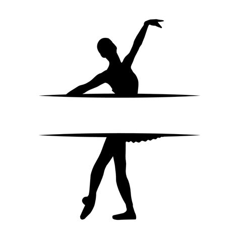 Split Ballerine Text Frame Ballet Free Svg File Svg Heart