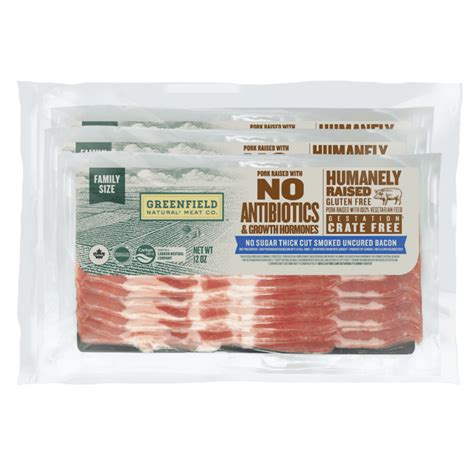 NO SUGAR THICK CUT SMOKED UNCURED BACON Greenfield Natural Meat Co