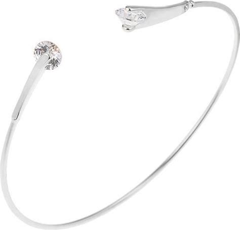 Jewelry Collection Diamantjes Bangle Armband Zilverkleurig Bol