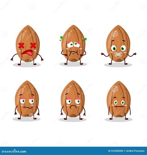 Almond Cartoon In Character With Nope Expression Stock Vector