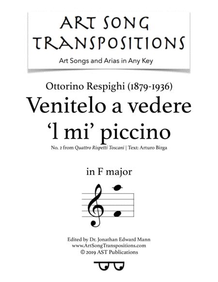 Venitelo A Vedere L Mi Piccino F Major Sheet Music Ottorino