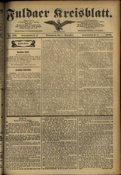 Erste Ausgabe Vom Samstag Den 01 Dezember 1906 Europeana