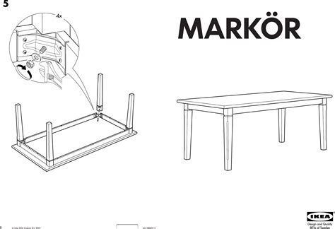 Ikea Markar Dining Table 74 3 4x37 8 Assembly Instruction