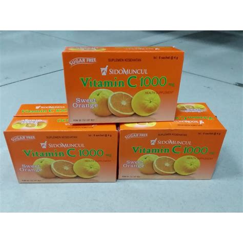 Jual Vitamin C 1000 Mg Sidomuncul Isi 6 Sachet Shopee Indonesia