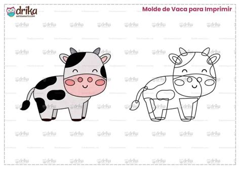 Molde De Vaca Cute Para Imprimir Grátis Em Tamanho Real