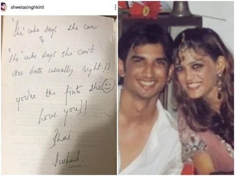 Sushant Singh Rajputs Sister Shweta Kirti Shares Inspiring Hand Written Note By Her Late