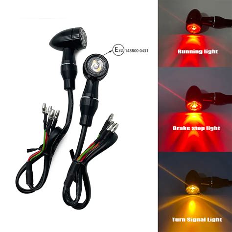 2 PC E32 Emark Bullet Micro LED Turn Signal Light 3 In 1 Blinker