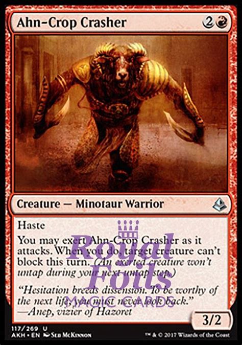 X Foil Ahn Crop Crasher Akh Mtg Amonkhet Uncommon Mint Red Magic