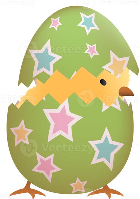 Chick In Broken Easter Egg With Star 21819715 Png