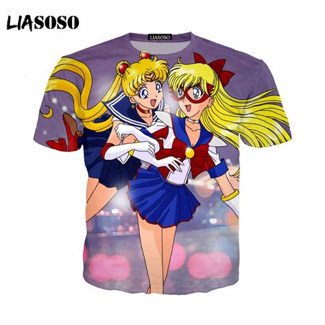 Buy Liasoso Casual Women Tshirt Sailor Moon Digital