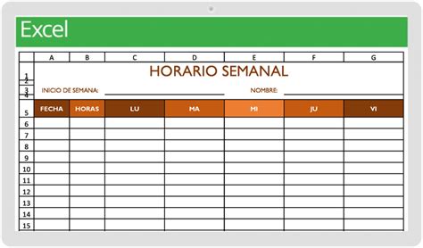 Horarios En Formatos Word Excel Y Pdf