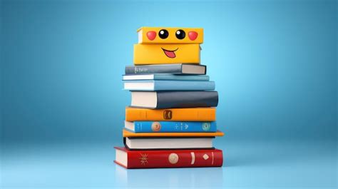 Premium AI Image | A stack of books emoji with colorful covers