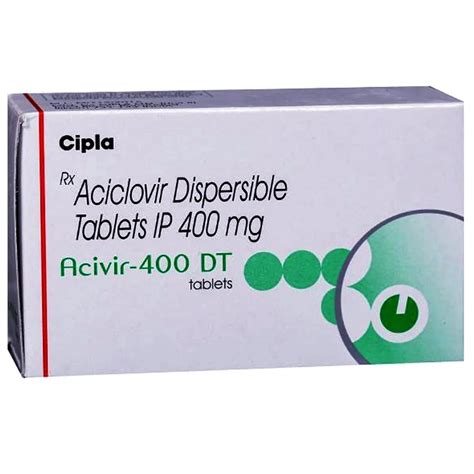 ACICLOVIR Acivir 400 Dt Tablet At Rs 55 Strip Aciclovir Tablet In