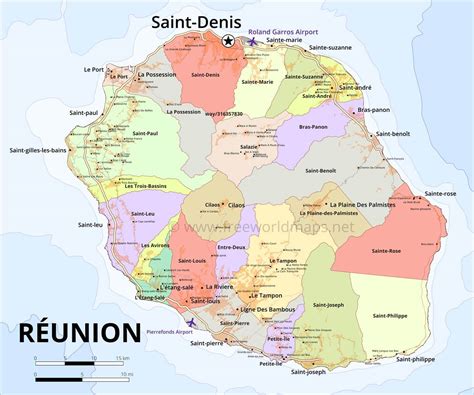 Réunion Map Geographical Features Of Réunion Of The Caribbean