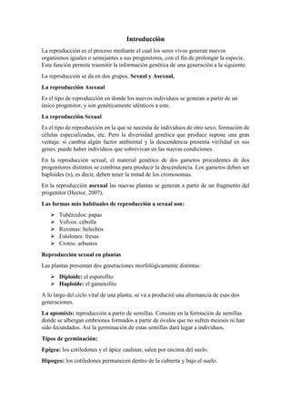 Germinaci N Y Reproducci N Sexual Y Asexual Pdf