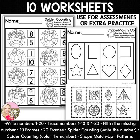 Halloween Spider Math Activities Printable Classroom Resource