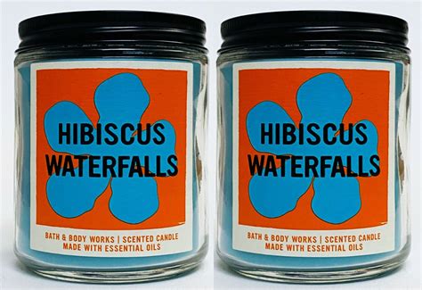 Bath Body Works Hibiscus Waterfalls Wick Scented Medium Size