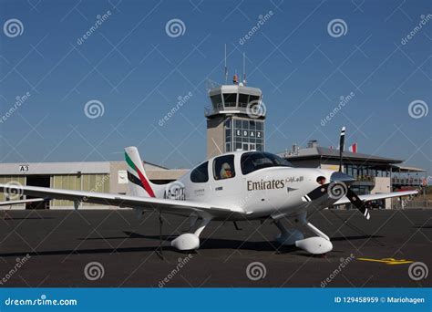 Cirrus Sr 22 From Emirates Flight Training Academy Parked At The Apron