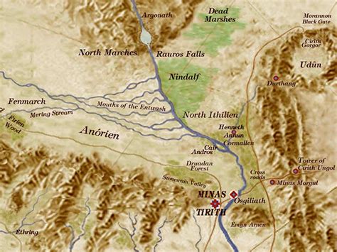 Map Of The Anduin Middle Earth S Most Famous River This Is The One